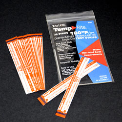 Dishwasher Temperature Test Strips, 180 F Degrees