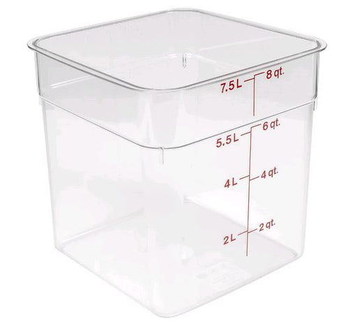 Cambro 8SFSCW135 8 qt CamSquare Food Container - Clear on white background