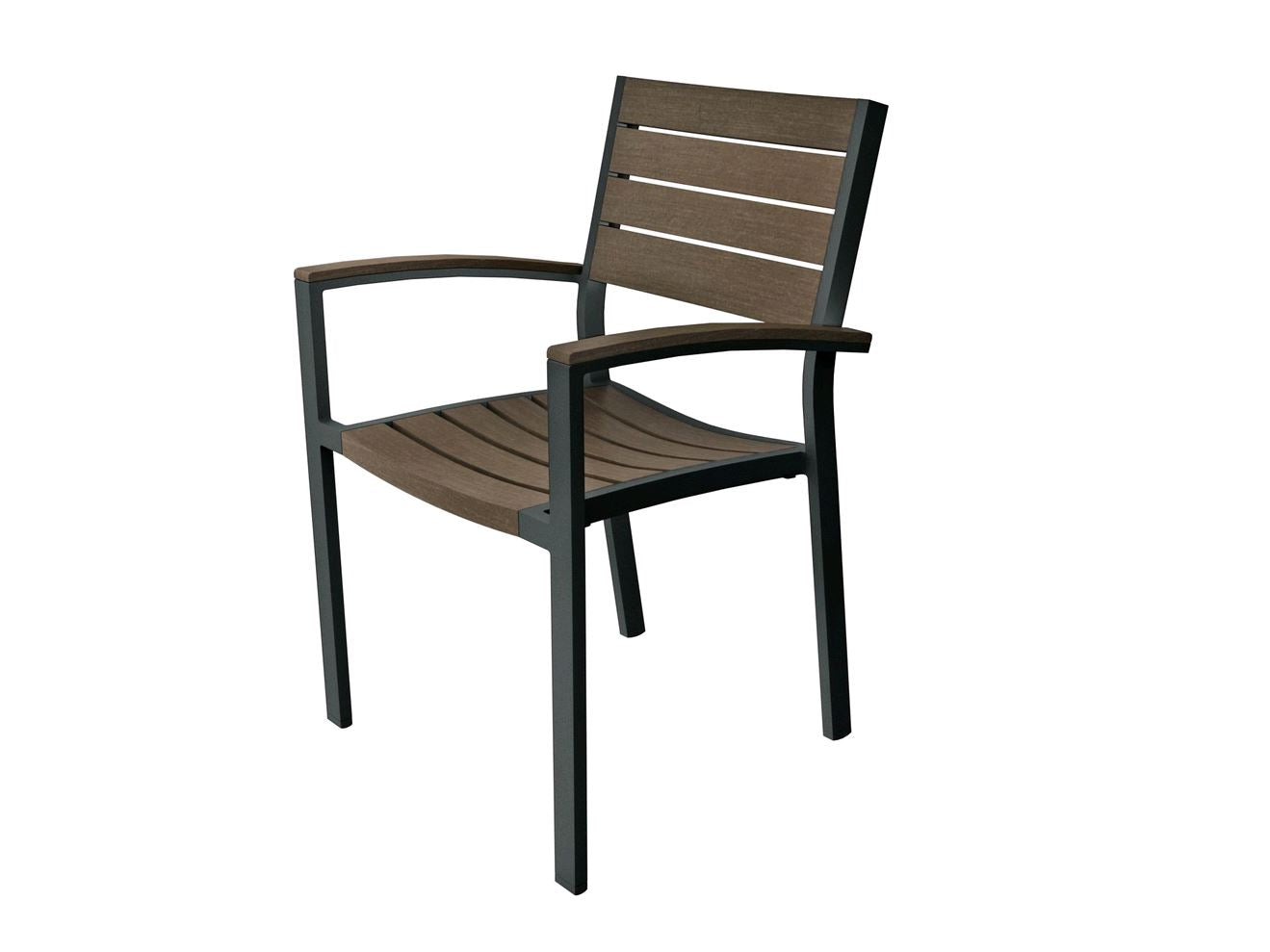 Tarrison Ace Arm Chair Black frame, Cocoa slats