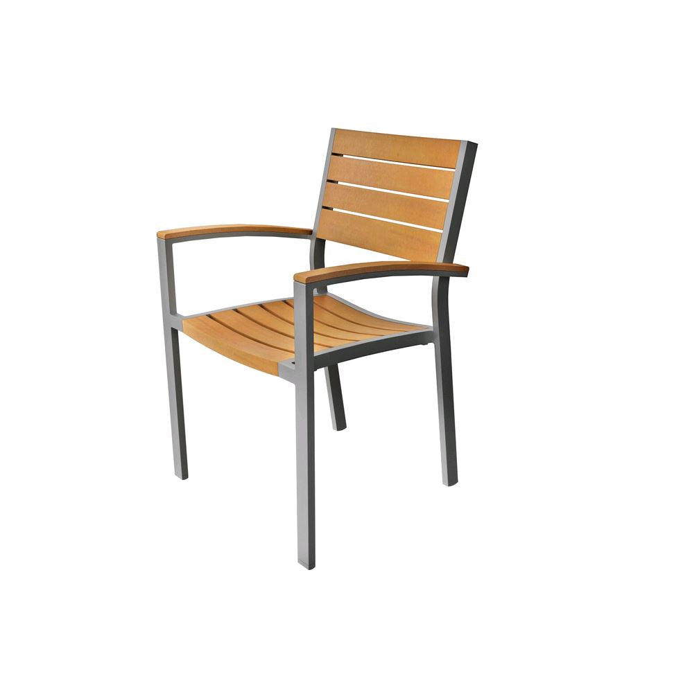 Tarrison Ace Arm Chair Black frame, Cocoa slats
