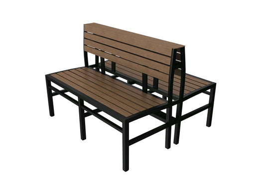 Tarrison Ace Double Dining Bench with Black frame cocoa slats