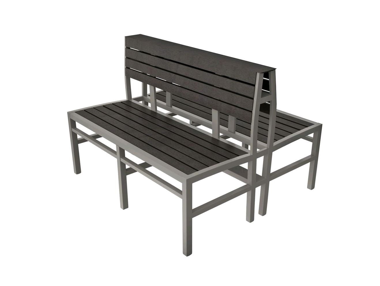 Tarrison Ace Double Dining Bench with Black frame cocoa slats