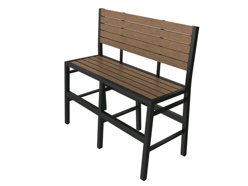 Tarrison Ace Bar Height Bench with Black frame and cocoa slats