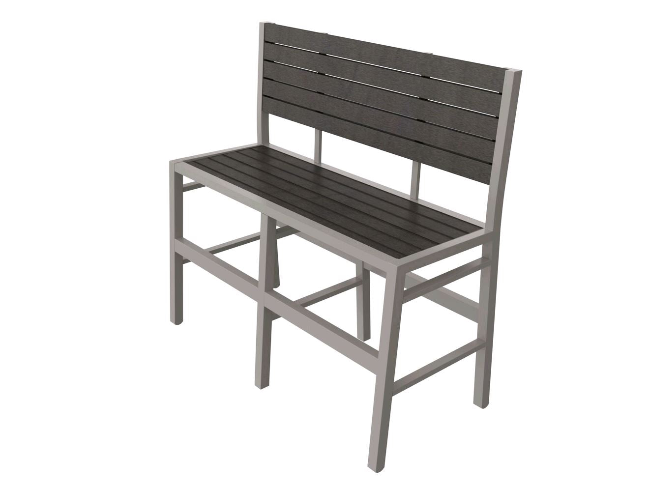 Tarrison Ace Bar Height Bench with Black frame and cocoa slats