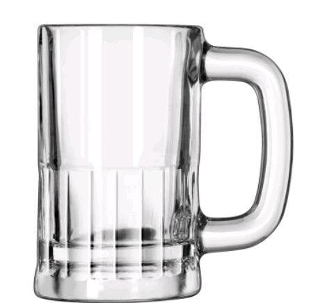 Libbey 5364 12 oz. Beer Mug - 12/Case empty on white bacckground