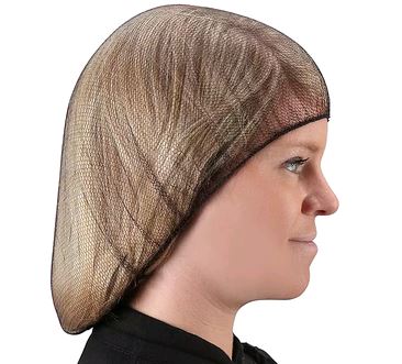 Large Brown 20" Hair Net on person infront of white background