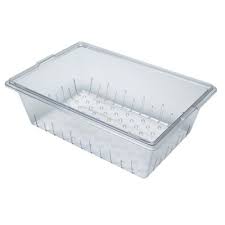 Cambro 1826CLRCW135 Camwear 26" x 18" x 5" Clear Plastic Food Drain Box / Colander
