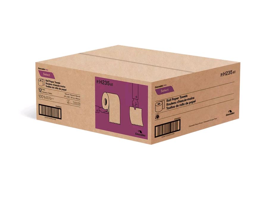 Cascades H235 Roll Paper Towel, 350 Feet