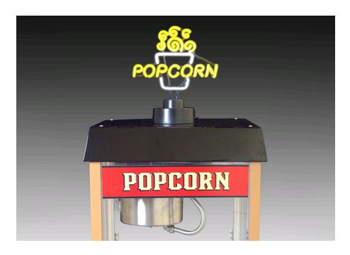 Benchmark Sculpted Neon Popcorn Sign 91001