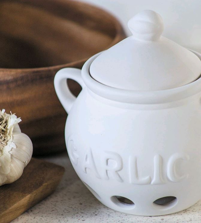 Fox Run Ceramic White Garlic Keeper 3971