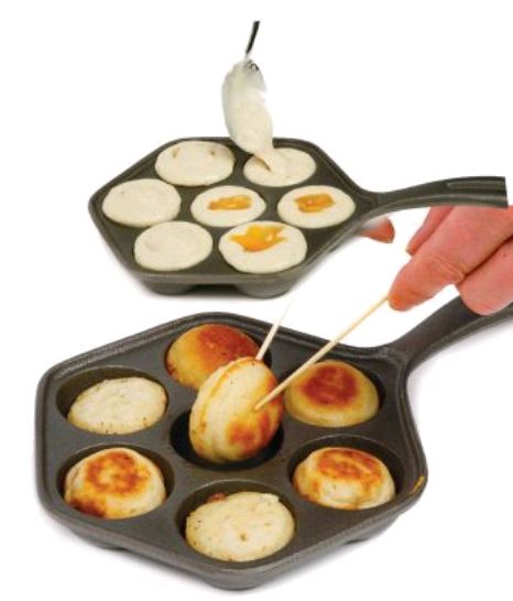 Ventures Stuffed Pancake Munk Pan (Danish Aebleskiver Pan) 3114