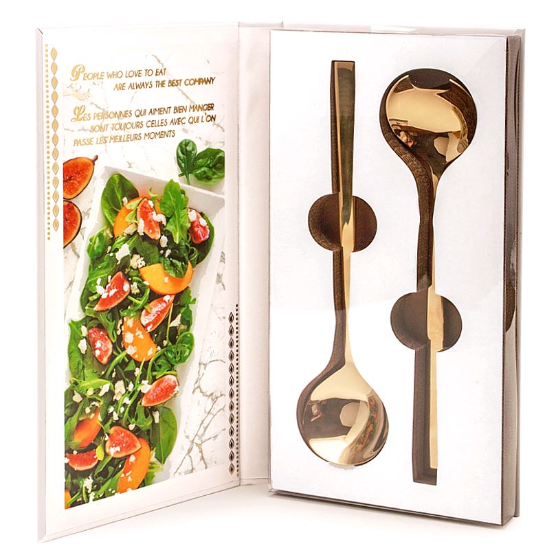 Naturl Living - Gold Finish Salad Servers 3250554GD - (1 Set)