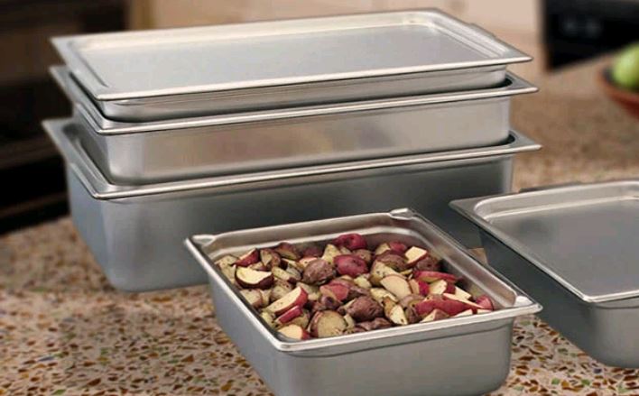 2x 6in Deep 1/2 Size Stainless Steel Steam Pans With Lids & Anti-Jam Design