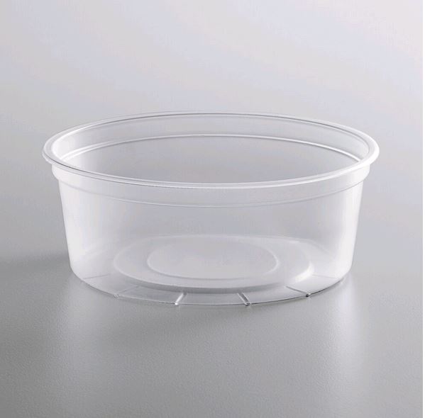 DE108H Microwavable Translucent Plastic 8oz Takeout Container - 500/Case