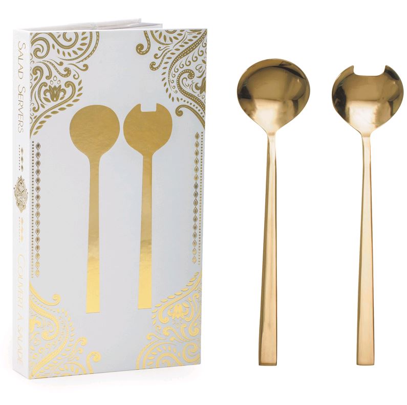 Naturl Living - Gold Finish Salad Servers 3250554GD - (1 Set)