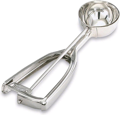 #8 Round Stainless Steel Squeeze Handle Disher - 4 oz