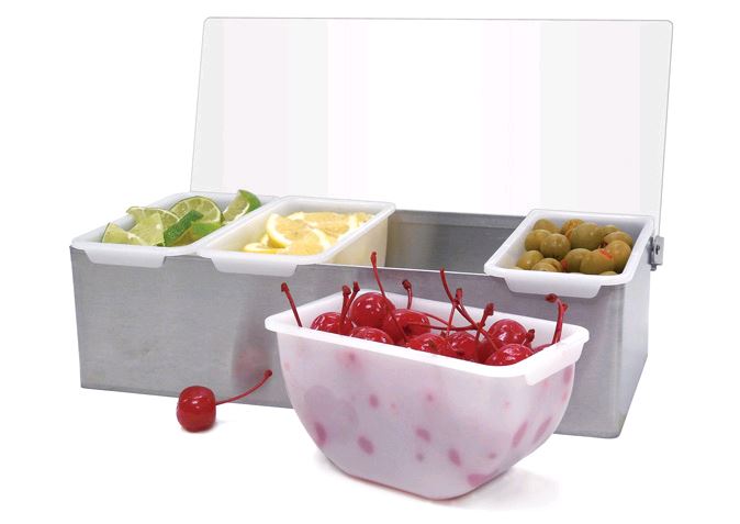 Winco S/S 4 Compartment Condiment Holder CDP-4