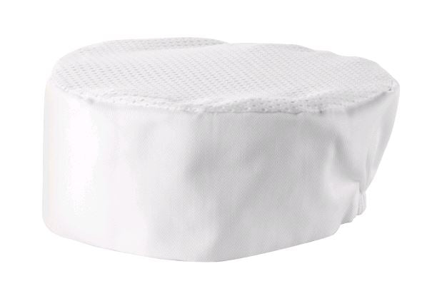 Winco XL White Mesh Pillbox Chefs Hat CHPB-3WX