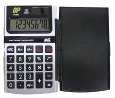 OP Calculator, 8-Digit Solar/Battery with Hard Case – OPB01000*