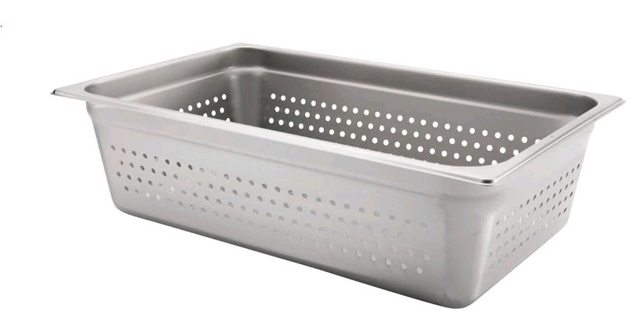 Browne Insert/Food Pan, Perforated, S/S, 1/1 Size 6