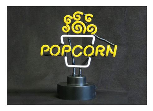 Benchmark Sculpted Neon Popcorn Sign 91001