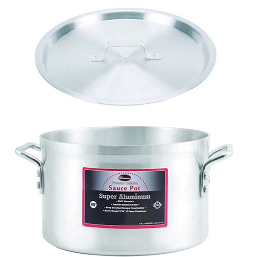 Winco 8qt Aluminum Sauce Pot & Cover AXAP-8