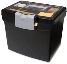 Storex Letter/Legal Portable File Box STX61504B03C*