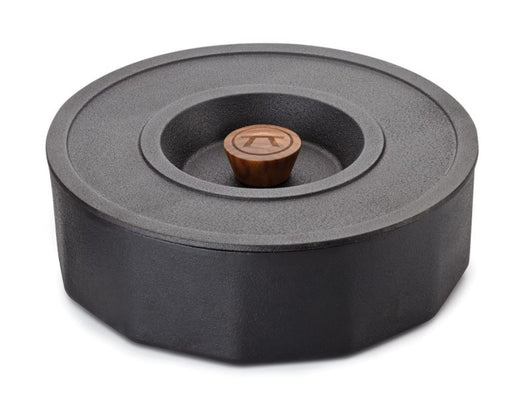 Outset Black 3 qt Cast Iron Multi Purpose Tortilla & Pancake Warmer 76496