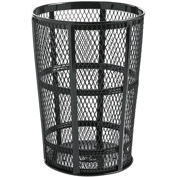 Rubbermaid 180 Qt. / 45 Gallon Black Round Steel Street Basket FGSBR52BK *