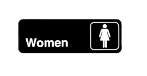 Winco Women's  Restroom Sign 9" x 3" black & white SGN-312