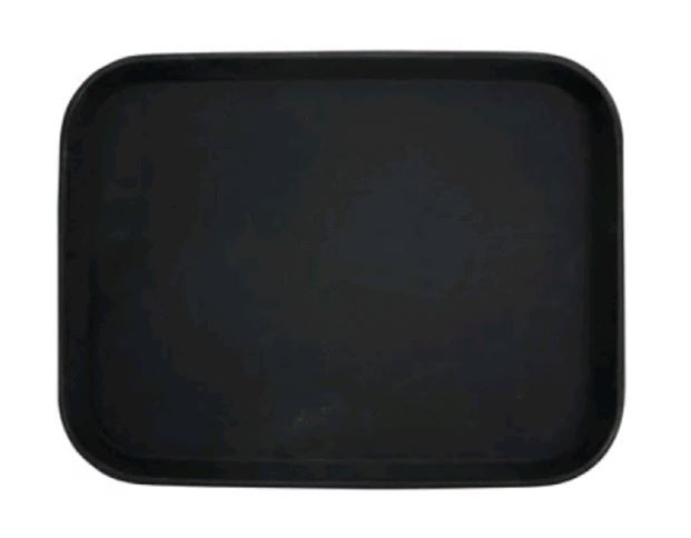 Winco 14" x 18" Black blk Rubber Linned Tray TRH-1418K