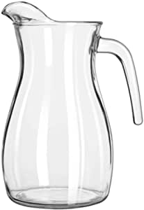 Libbey 13112221 50.75 oz. Curvy Glass Pitcher empty on white background