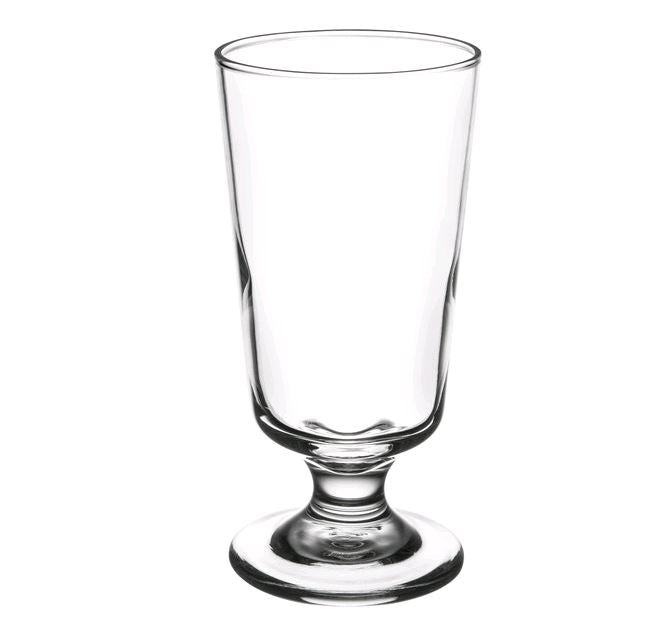 Libbey 3737 Embassy 10 oz. Footed Highball Glass empty on white background