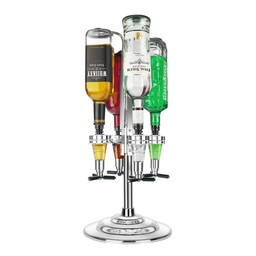Final Touch LED 4 Bottle Illuminated Rotating Liquor Dispenser/Bar Caddy FTA1815