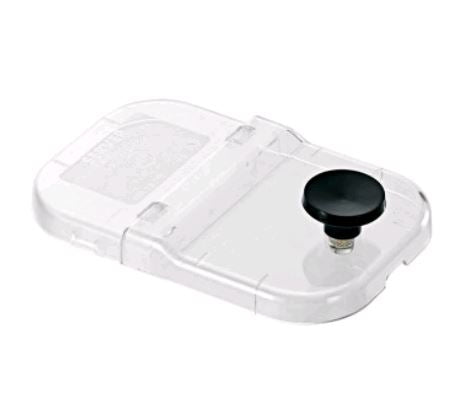 Server Products 80310 Fountain Jar Hinged Lid, Clear, Plastic on white background