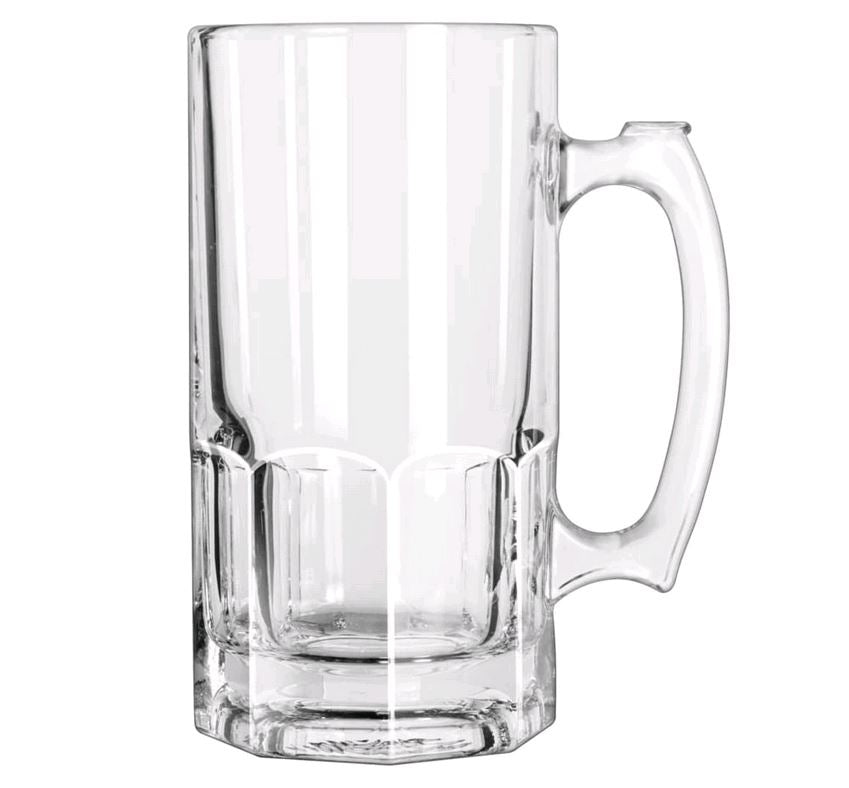 Libbey 5262 Gibraltar 1 Liter Super Beer Mug Empty on white background