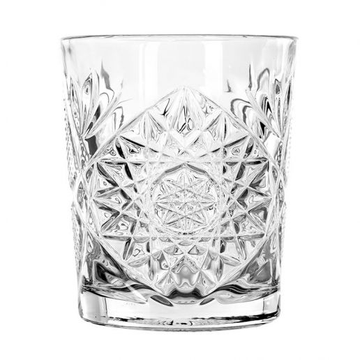 Libbey Hobstar Double Old Fashion Glass 12oz empty on white background