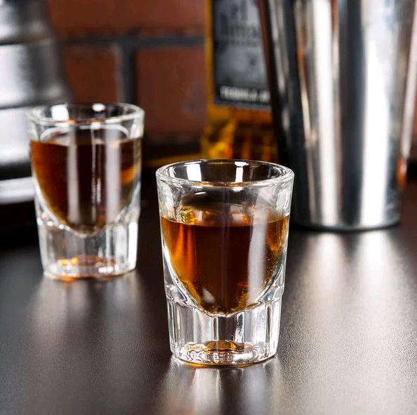 Libbey 1.5 oz. Fluted Whiskey / Shot Glass with .75 oz. Cap Line 5127