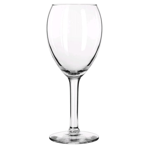Libbey tall wine glass 12.5oz empty on white background