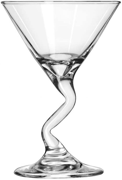 Libbey Z Shaped Martini Glass empty on white background