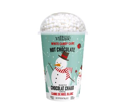 Snowman White Candy Cane Hot Chocolate Cup - GCHCPS3 on white background