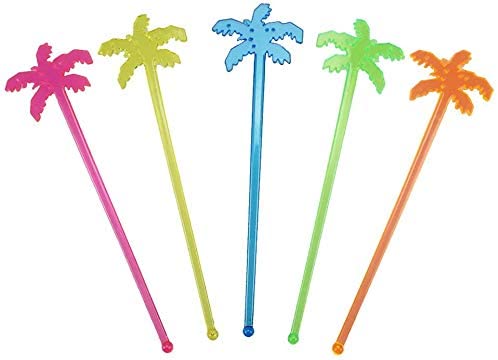 Palm Tree Swizzle Stick on white background