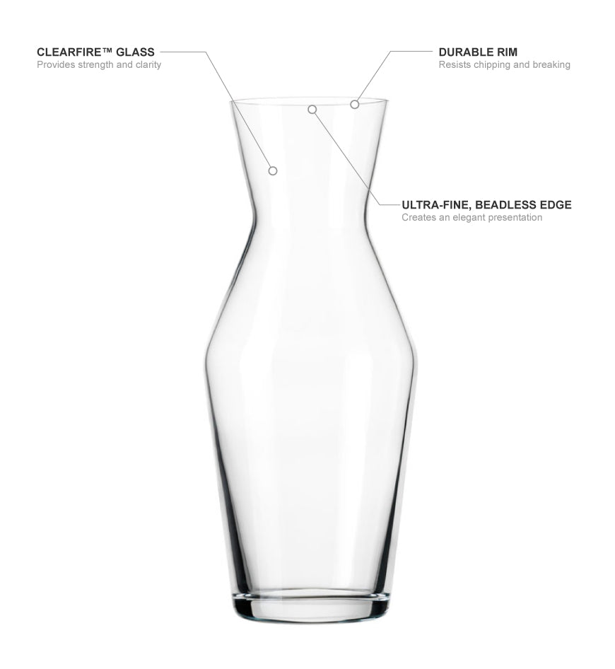 Libbey 9030 10 3/4 oz Symmetry Carafe, Glass information sheet