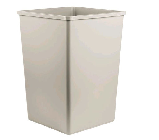 Rubbermaid FG395800BEIG Untouchable Beige Square Rigid Plastic Liner for 35 Gallon Containers on white background