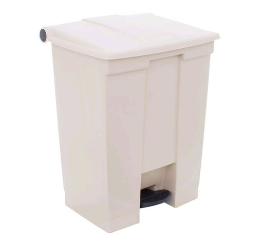 Rubbermaid FG614500BEIG 72 Qt. / 18 Gallon Beige Rectangular Step-On Trash Can on white background