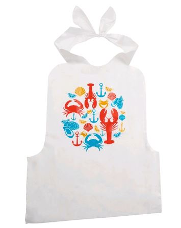 Trudeau 05115073 Disposable Seafood Bibs - 4 Pack on white background