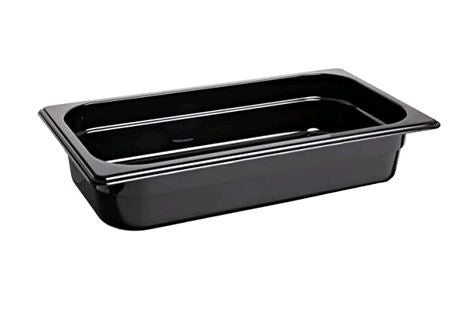 Rubbermaid 1/3 Size 2-5/8-Quart Hot Food Pan, Black  FG216P00BLA on white background