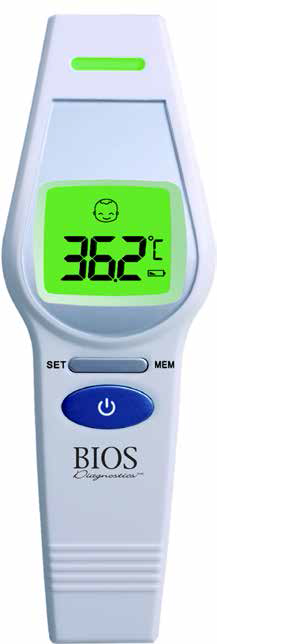 Non-Contact Forehead Thermometer - BIOS on white background
