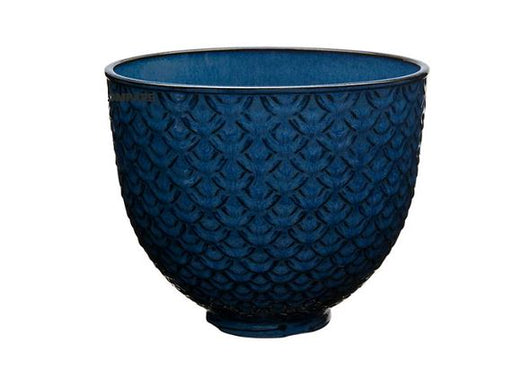 kitchenaid KSM2CB5TML 5 Quart Blue Mermaid Lace Ceramic Bowl on white background
