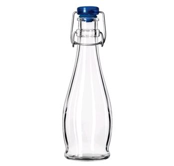 Libbey 13151017 12 oz Water Bottle - Wire Bail Lid empty on white background